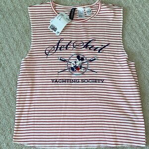 NWT H&M cropped Mickey tank